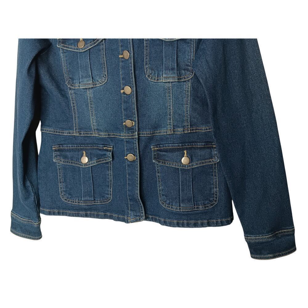 New Baccini Denim Jacket Blue Size Small Classic Button Front Casual Jean - Picture 4 of 14